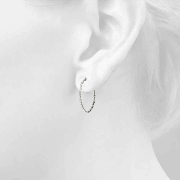 Oval Shaped Inside-Outside Hoop Earrings - Image 5