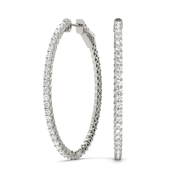 Oval Shaped Inside-Outside Hoop Earrings