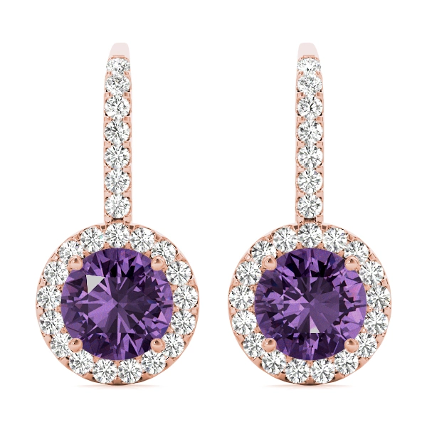 Diamond Halo Drop Earrings - Image 17