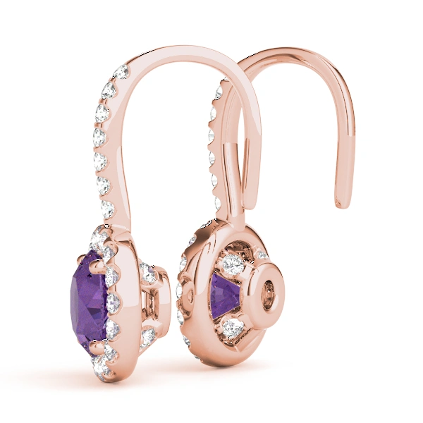 Diamond Halo Drop Earrings - Image 20