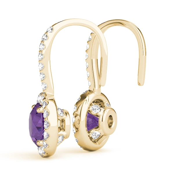 Diamond Halo Drop Earrings - Image 13