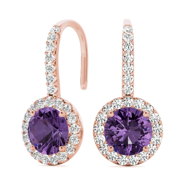 Diamond Halo Drop Earrings - Image 19