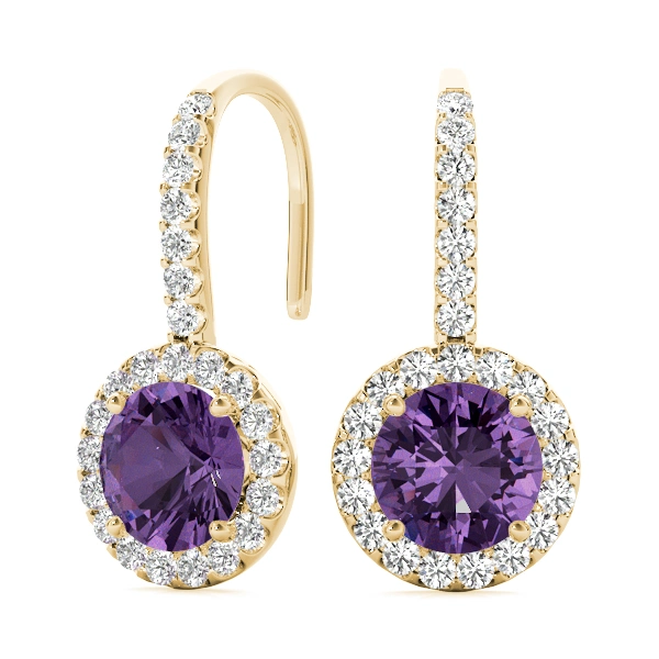 Diamond Halo Drop Earrings - Image 12