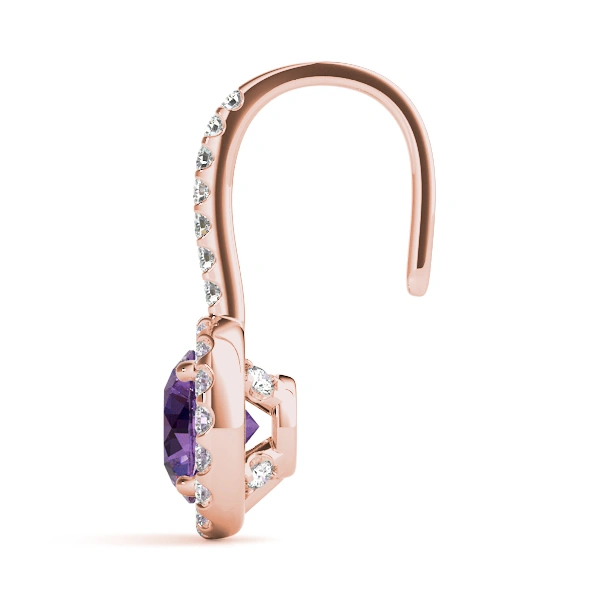 Diamond Halo Drop Earrings - Image 18