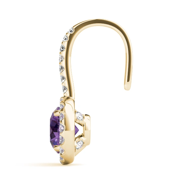 Diamond Halo Drop Earrings - Image 11