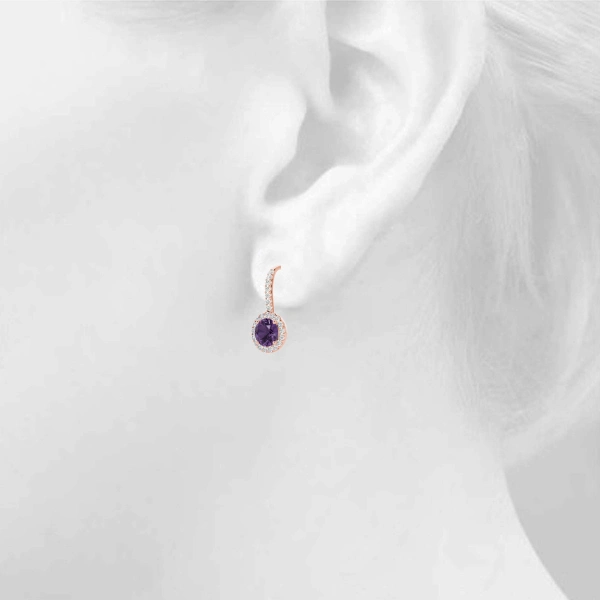 Diamond Halo Drop Earrings - Image 21