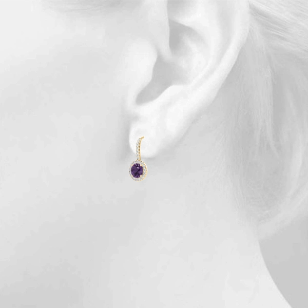 Diamond Halo Drop Earrings - Image 14