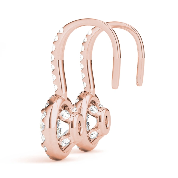 Diamond Halo Drop Earrings - Image 16