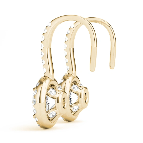 Diamond Halo Drop Earrings - Image 9