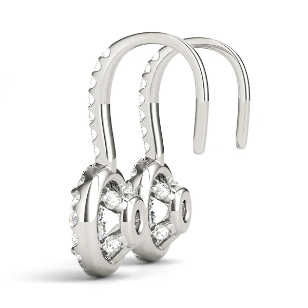 Diamond Halo Drop Earrings - Image 2