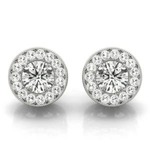 Vintage Inspired Round Halo Studs