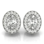Vintage Inspired Oval Halo Studs
