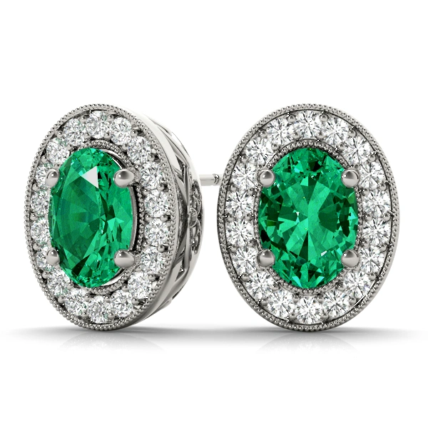 Vintage Inspired Oval Halo Studs - Image 5