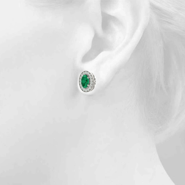 Vintage Inspired Oval Halo Studs - Image 7