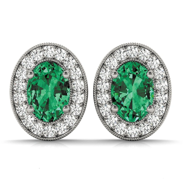 Vintage Inspired Oval Halo Studs - Image 3