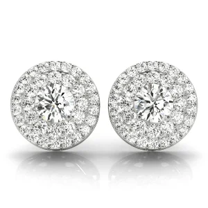 Round Double Halo Studs