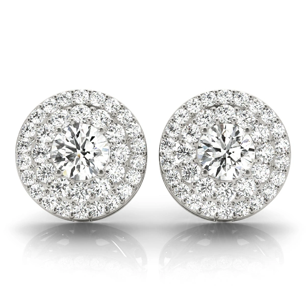 Round Double Halo Studs