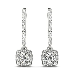 Cushion Shaped Halo Round Hoop