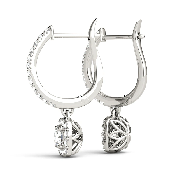 Cushion Shaped Halo Round Hoop - Image 4