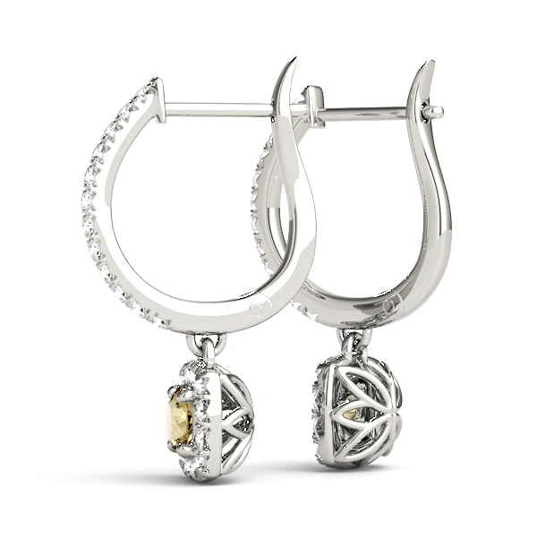 Cushion Shaped Halo Round Hoop - Image 9