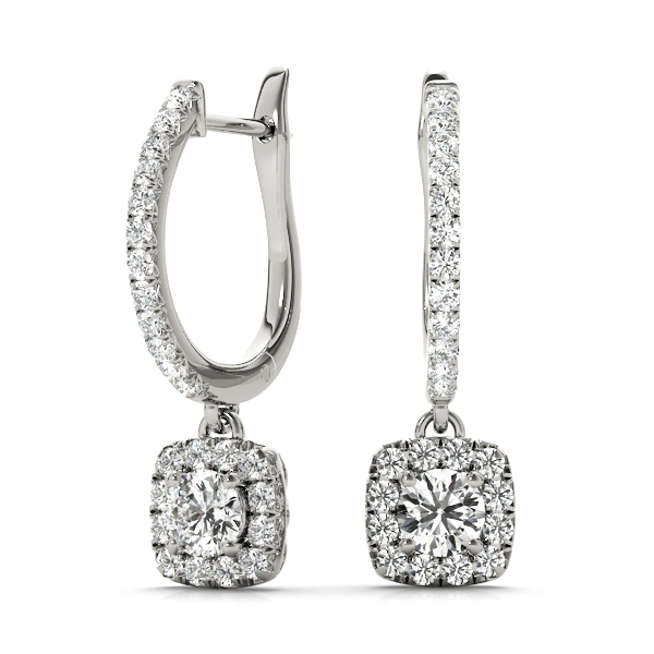 Cushion Shaped Halo Round Hoop - Image 3