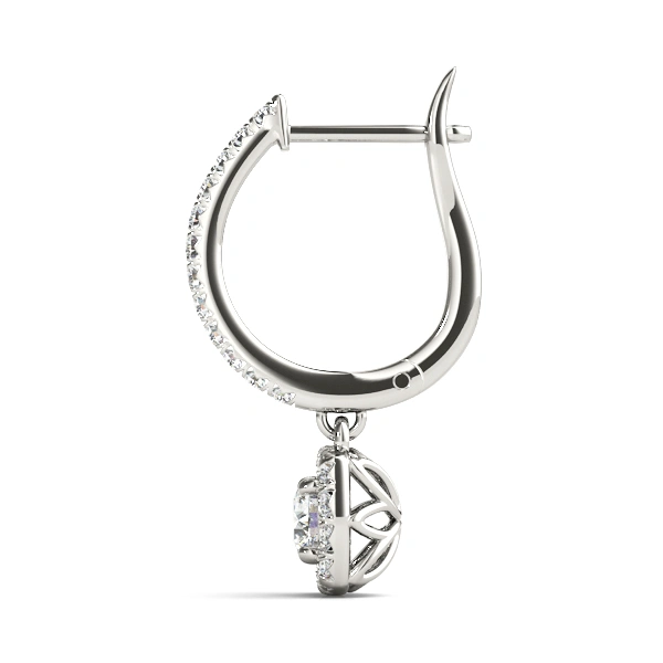 Cushion Shaped Halo Round Hoop - Image 2