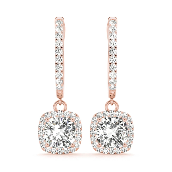 Cushion Halo Drop Earrings - Image 15