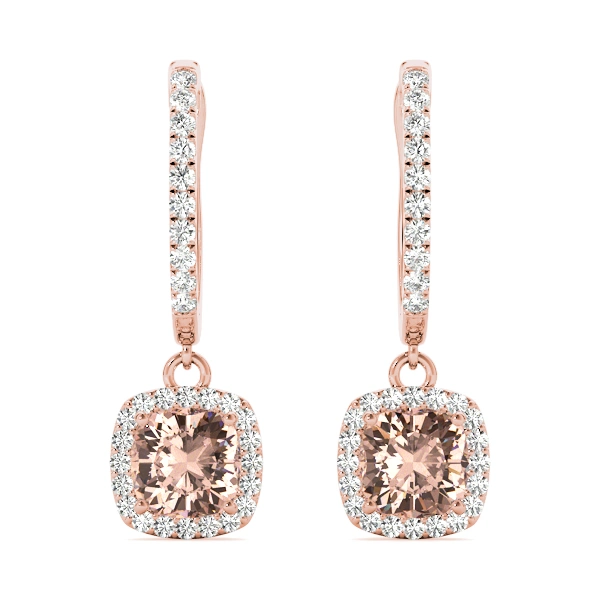 Cushion Halo Drop Earrings - Image 17
