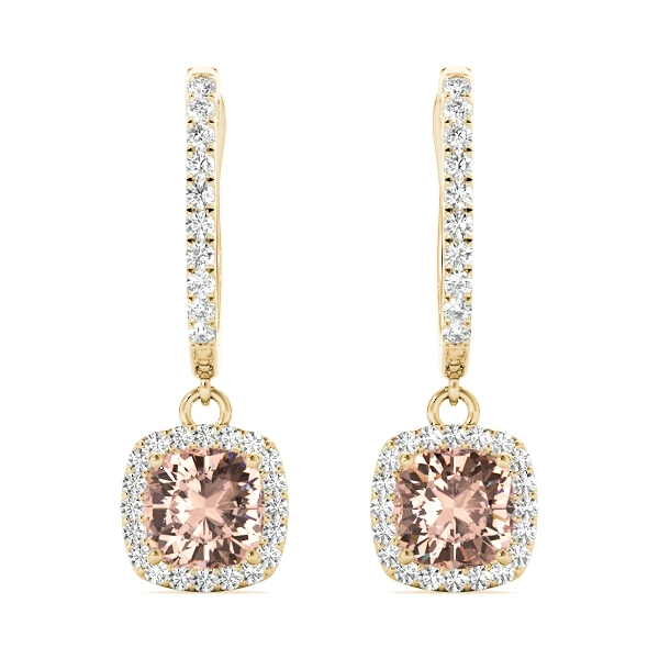 Cushion Halo Drop Earrings - Image 10