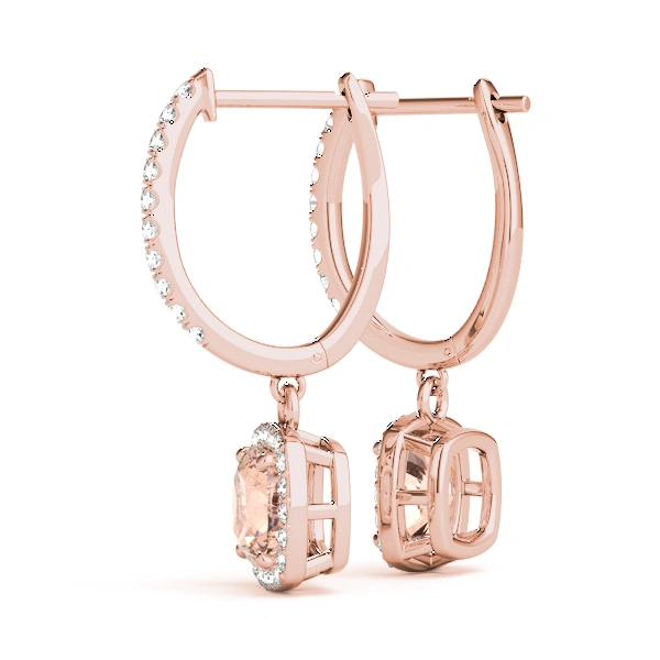 Cushion Halo Drop Earrings - Image 20