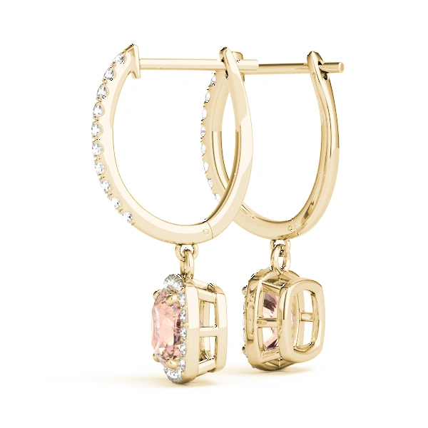 Cushion Halo Drop Earrings - Image 13