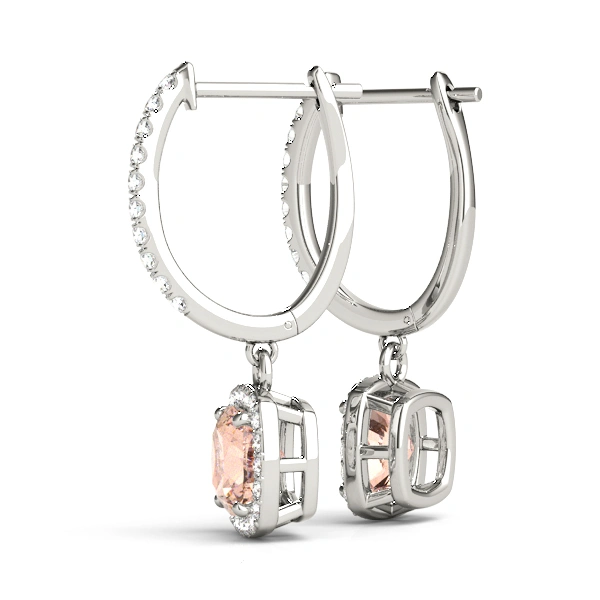 Cushion Halo Drop Earrings - Image 6