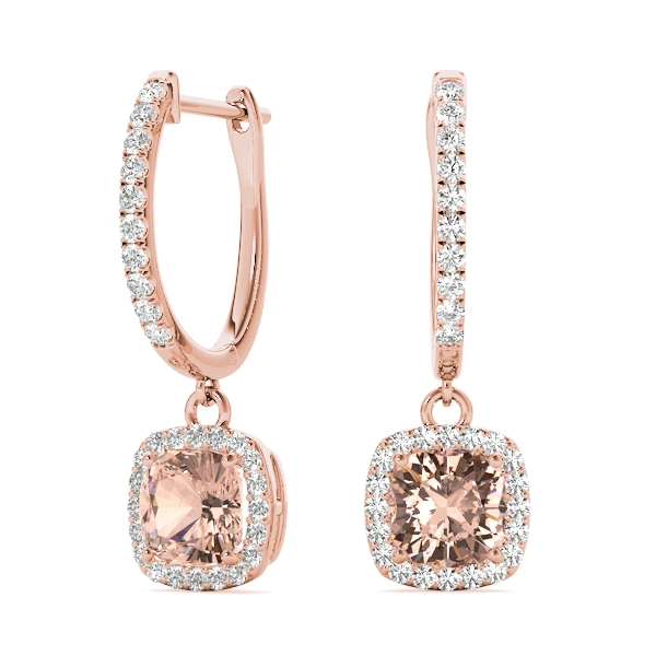 Cushion Halo Drop Earrings - Image 19