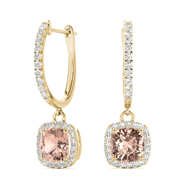 Cushion Halo Drop Earrings - Image 12