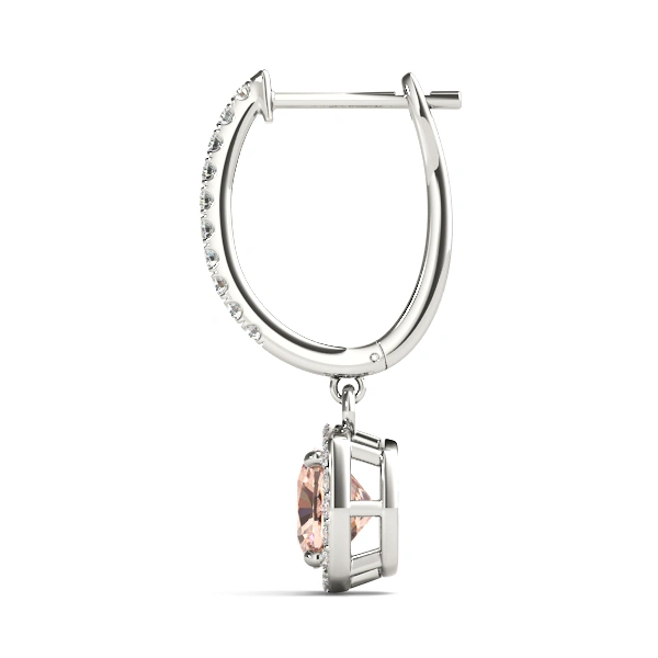 Cushion Halo Drop Earrings - Image 4