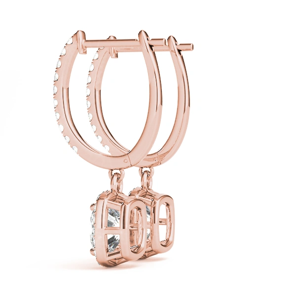 Cushion Halo Drop Earrings - Image 16
