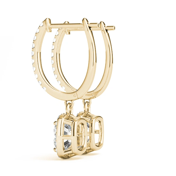Cushion Halo Drop Earrings - Image 9