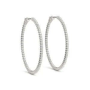 Inside-Out Oval Shaped Vault Lock Hoop Earrings