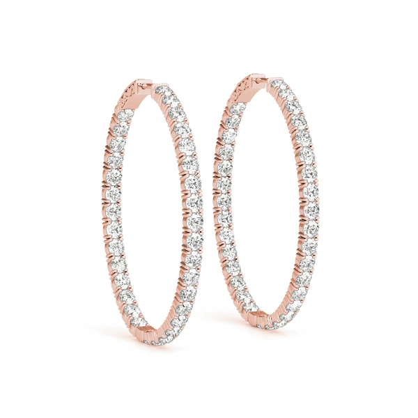 Oval Shaped Inside-Out Hoop Earrings - Image 9