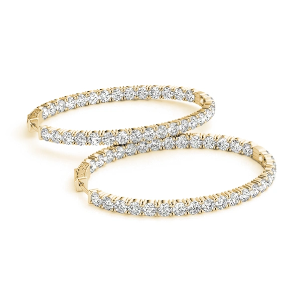 Oval Shaped Inside-Out Hoop Earrings - Image 7