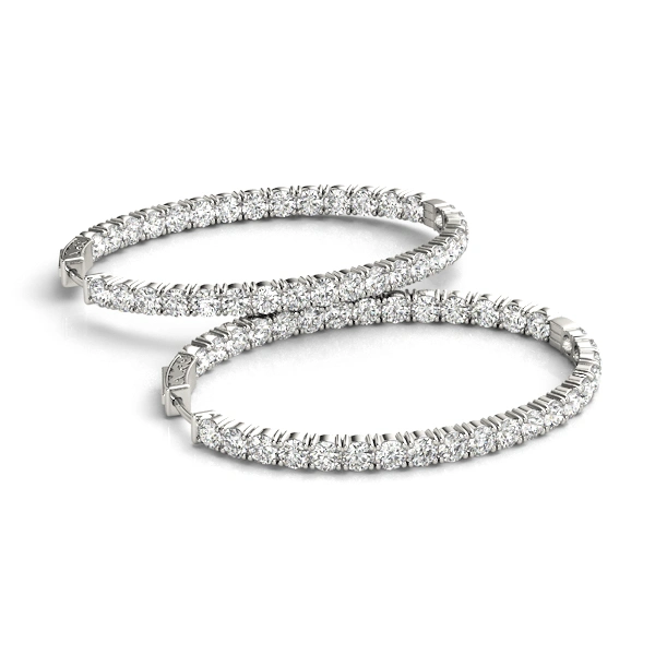 Oval Shaped Inside-Out Hoop Earrings - Image 3
