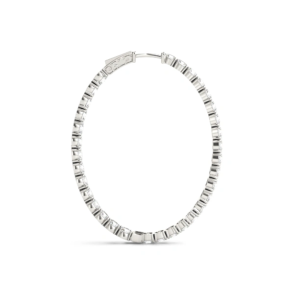 Oval Shaped Inside-Out Hoop Earrings - Image 2