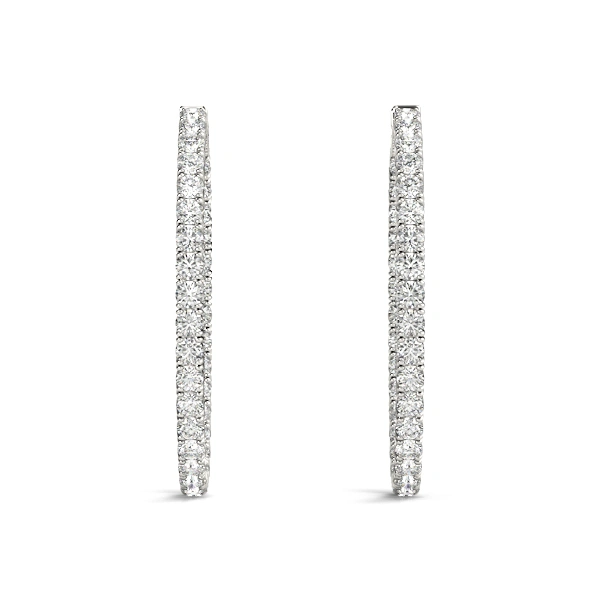 Oval Shaped Inside-Out Hoop Earrings - Image 4