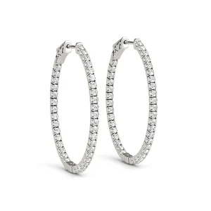 Oval Inside-Outside Vault Lock Hoop Earrings