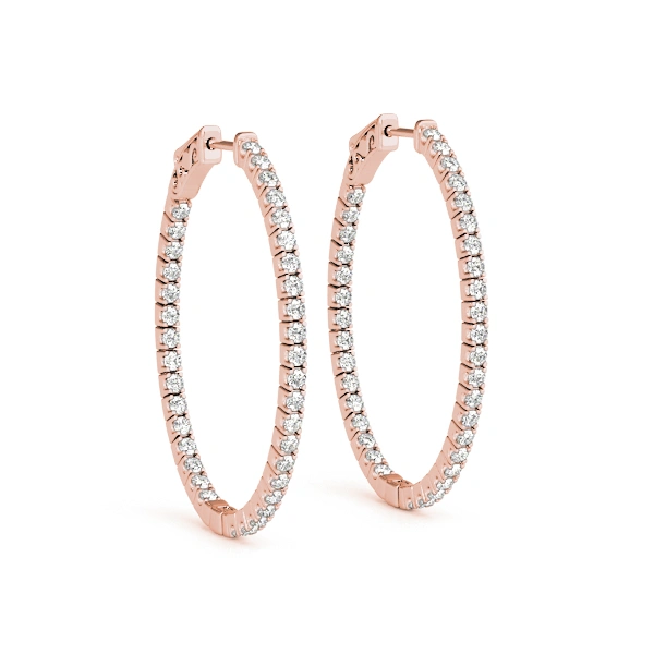 Oval Inside-Outside Vault Lock Hoop Earrings - Image 9