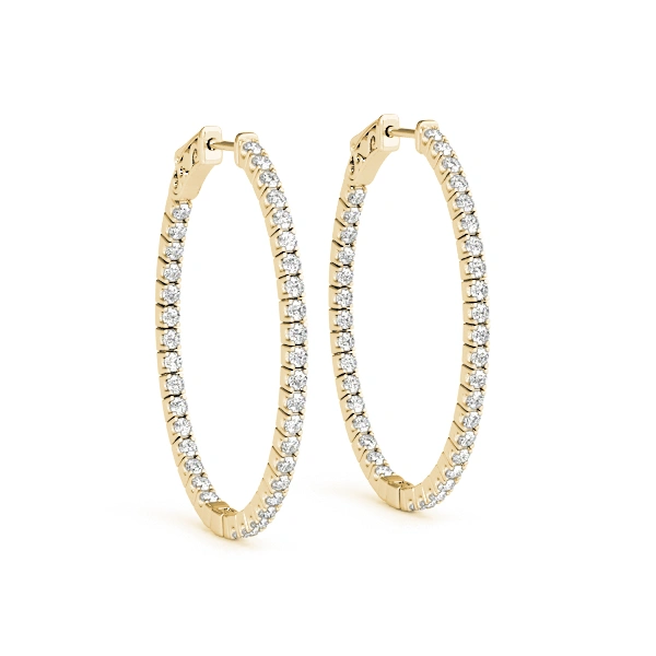 Oval Inside-Outside Vault Lock Hoop Earrings - Image 5