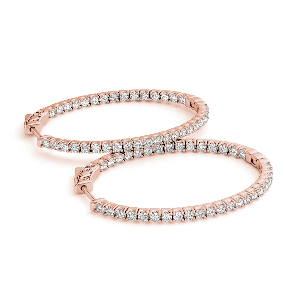 Oval Inside-Outside Vault Lock Hoop Earrings - Image 11