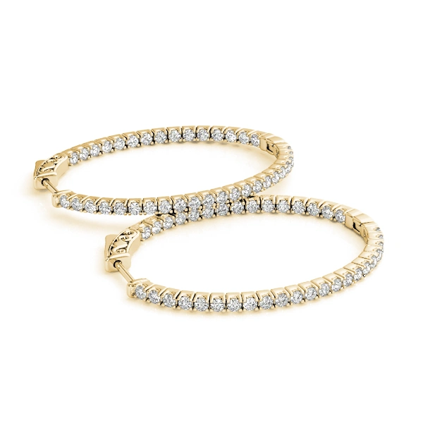Oval Inside-Outside Vault Lock Hoop Earrings - Image 7