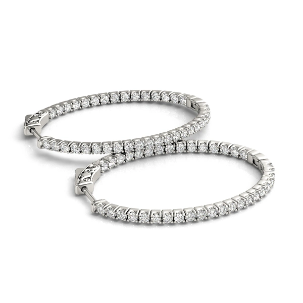 Oval Inside-Outside Vault Lock Hoop Earrings - Image 3