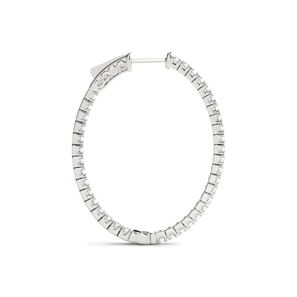 Oval Inside-Outside Vault Lock Hoop Earrings - Image 2